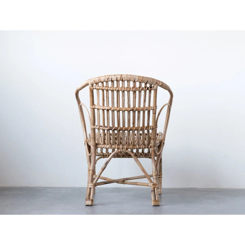 Chaise en bambou pur avec dossier arrondi