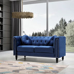 Vivian Classic Velvet Kittleson Nailhead Chesterfield Loveseat