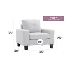 Fauteuil d'appoint à coussins déhoussables – 35L x 32l x 36H