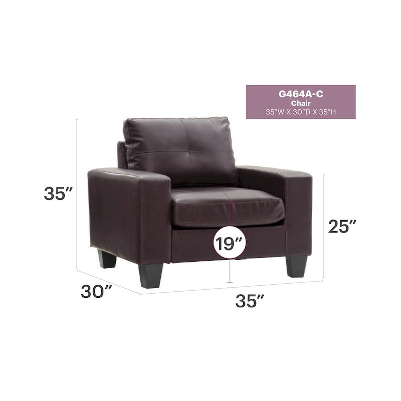 Fauteuil d'appoint à coussins déhoussables – 35L x 32l x 36H