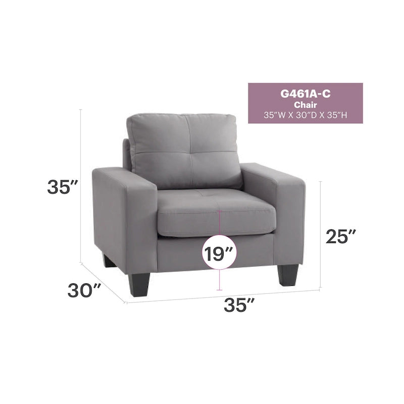 Fauteuil d'appoint à coussins déhoussables – 35L x 32l x 36H