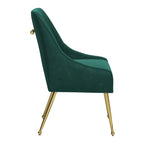 Chaise de salle à manger capitonnée avec pieds en métal doré – Gris