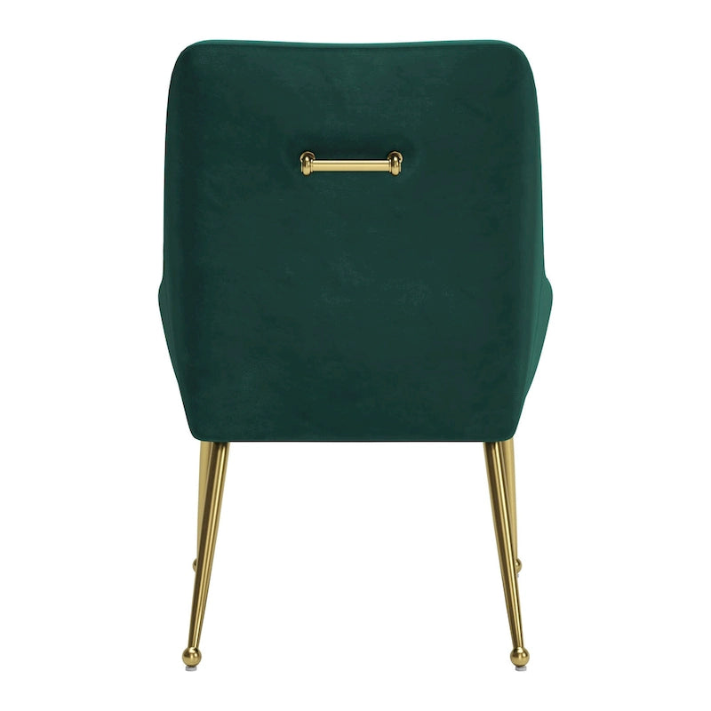 Chaise de salle à manger capitonnée avec pieds en métal doré – Gris