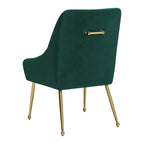 Chaise de salle à manger capitonnée avec pieds en métal doré – Gris