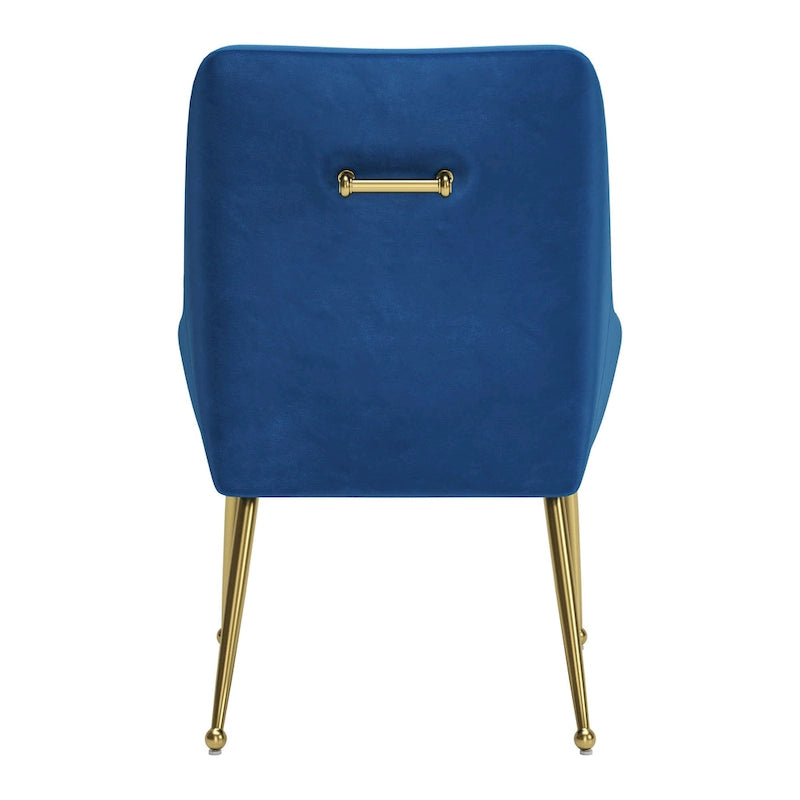 Chaise de salle à manger capitonnée avec pieds en métal doré – Gris