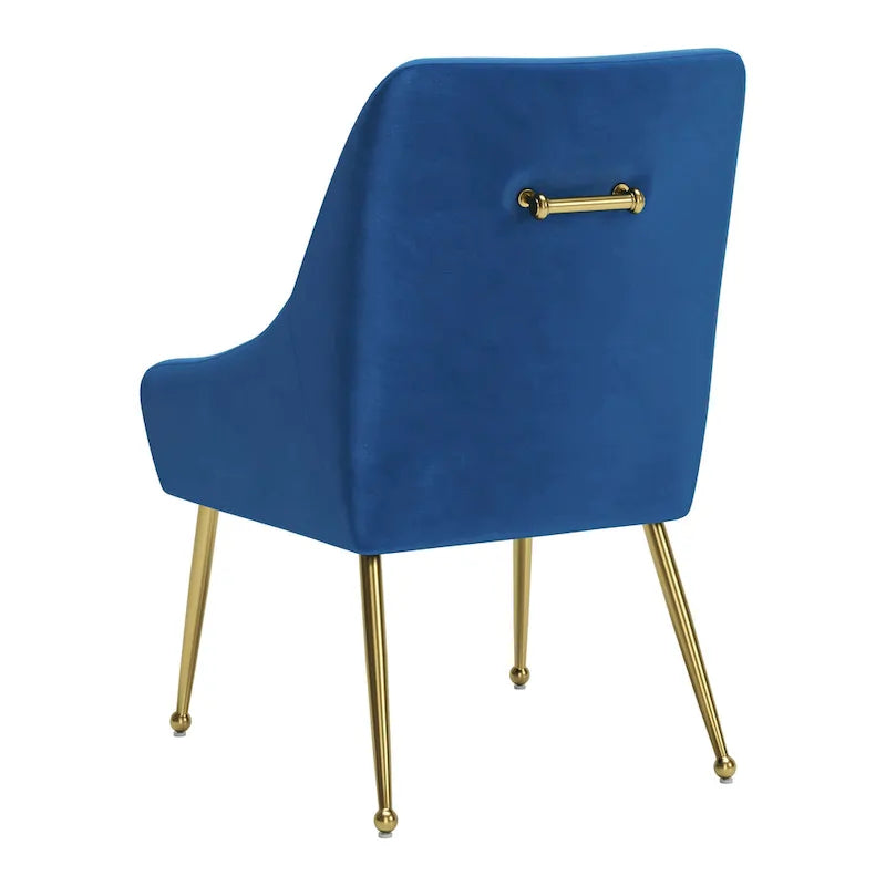 Chaise de salle à manger capitonnée avec pieds en métal doré – Gris
