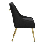 Chaise de salle à manger capitonnée avec pieds en métal doré – Gris