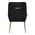 Chaise de salle à manger capitonnée avec pieds en métal doré – Gris