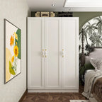 Armoire à deux portes de 120 cm avec charnières à fermeture douce et poignées florales dorées