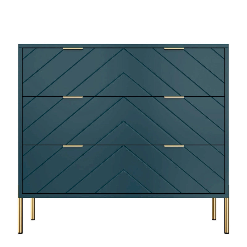 Commode de rangement à 3 tiroirs avec pieds en métal – Design minimaliste