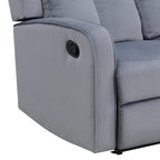 Canapé inclinable manuel en tissu bleu-gris – 72" de large, cadre en bois massif