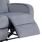 Canapé inclinable manuel en tissu bleu-gris – 72" de large, cadre en bois massif