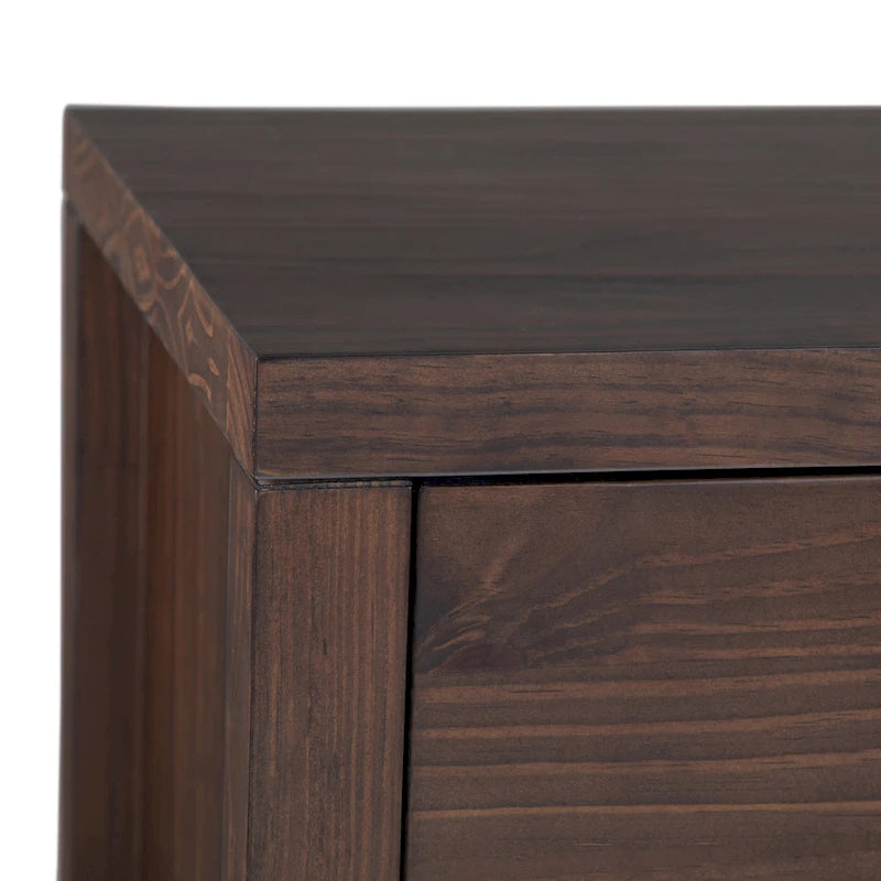 Buffet contemporain en bois massif 137 cm avec 4 tiroirs et 2 placards
