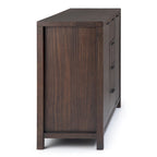 Buffet contemporain en bois massif 137 cm avec 4 tiroirs et 2 placards