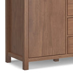 Buffet contemporain en bois massif 137 cm avec 4 tiroirs et 2 placards