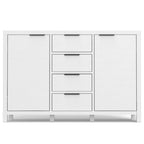 Buffet contemporain en bois massif 137 cm avec 4 tiroirs et 2 placards