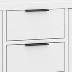 Buffet contemporain en bois massif 137 cm avec 4 tiroirs et 2 placards