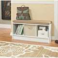 Banc de rangement 3 cubes avec coussin beige – Capacité de 90,7 kg