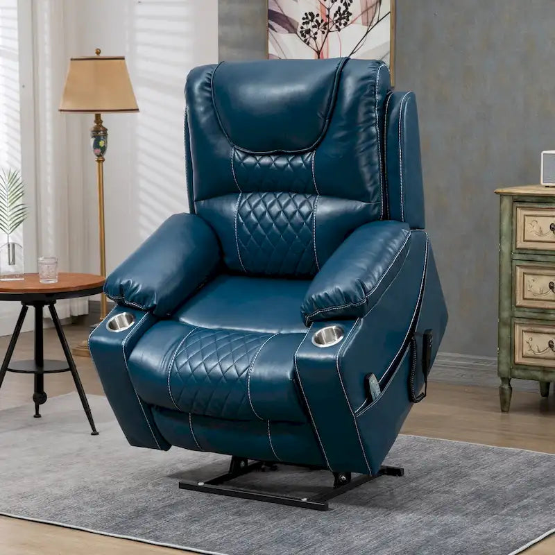 Fauteuil inclinable électrique grand format à plat 180° – Double moteur, massage et chauffage