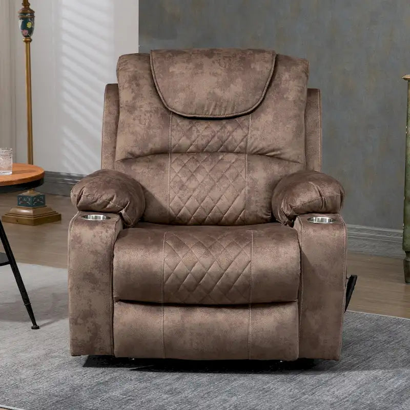 Fauteuil inclinable électrique grand format à plat 180° – Double moteur, massage et chauffage