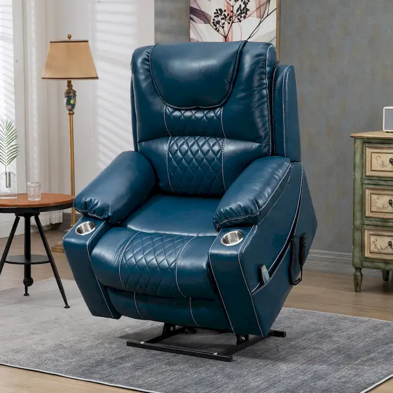 Fauteuil inclinable électrique grand format à plat 180° – Double moteur, massage et chauffage