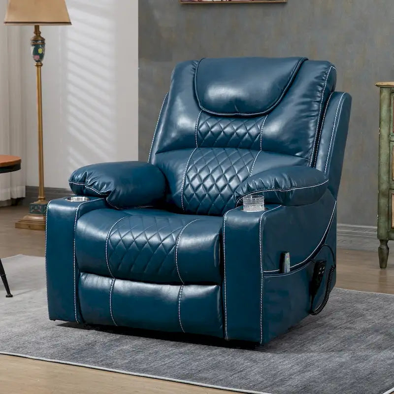 Fauteuil inclinable électrique grand format à plat 180° – Double moteur, massage et chauffage