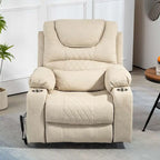Fauteuil inclinable électrique grand format à plat 180° – Double moteur, massage et chauffage