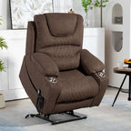 Fauteuil inclinable électrique grand format à plat 180° – Double moteur, massage et chauffage