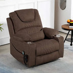 Fauteuil inclinable électrique grand format à plat 180° – Double moteur, massage et chauffage