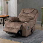 Fauteuil inclinable électrique grand format à plat 180° – Double moteur, massage et chauffage
