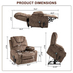 Fauteuil inclinable électrique grand format à plat 180° – Double moteur, massage et chauffage