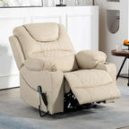 Fauteuil inclinable électrique grand format à plat 180° – Double moteur, massage et chauffage