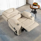 Fauteuil inclinable électrique grand format à plat 180° – Double moteur, massage et chauffage