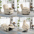 Fauteuil inclinable électrique grand format à plat 180° – Double moteur, massage et chauffage