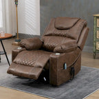 Fauteuil inclinable électrique grand format à plat 180° – Double moteur, massage et chauffage