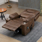 Fauteuil inclinable électrique grand format à plat 180° – Double moteur, massage et chauffage