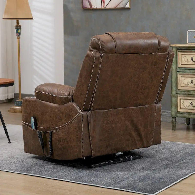Fauteuil inclinable électrique grand format à plat 180° – Double moteur, massage et chauffage