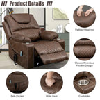 Fauteuil inclinable électrique grand format à plat 180° – Double moteur, massage et chauffage