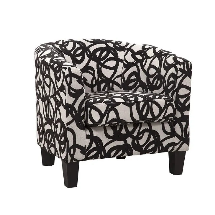 Fauteuil d'appoint rembourré avec pieds en bois noir – 136 kg