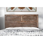 Lit de rangement rustique en bois avec tête de lit USB et 2 tiroirs de pied de lit