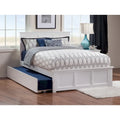 Lit plateforme double blanc avec lit gigogne simple et chargeur turbo