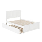 Lit plateforme double blanc avec lit gigogne simple et chargeur turbo