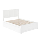 Lit plateforme double blanc avec lit gigogne simple et chargeur turbo