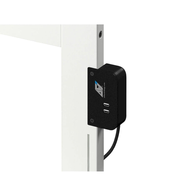Lit plateforme double blanc avec lit gigogne simple et chargeur turbo