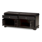 Banc de rangement pour chaussures marron foncé à 2 tiroirs avec siège rembourré