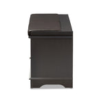 Banc de rangement pour chaussures marron foncé à 2 tiroirs avec siège rembourré