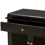 Banc de rangement pour chaussures marron foncé à 2 tiroirs avec siège rembourré