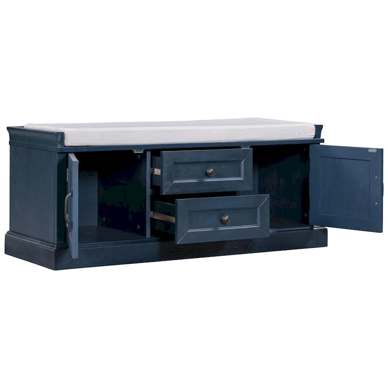 Banc de rangement d'entrée avec coussin en velours amovible – 90 kg