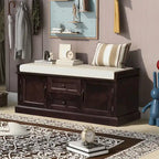 Banc de rangement d'entrée avec coussin en velours amovible – 90 kg