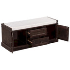 Banc de rangement d'entrée avec coussin en velours amovible – 90 kg